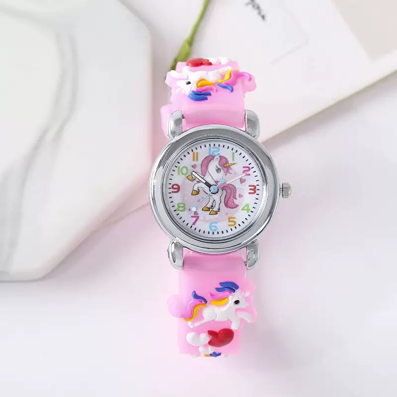 Silicone Sport Band - Mode bunte Cartoon Einhorn Kinderuhr für