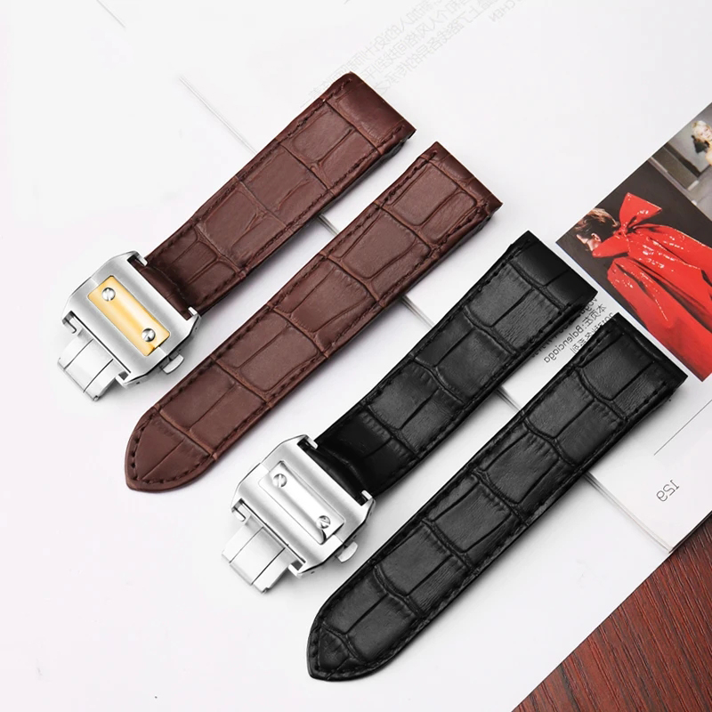 Cartier Watch Santos - Hochwertiges Rindsleder-Uhrenarmband für Cartier Santos 100,