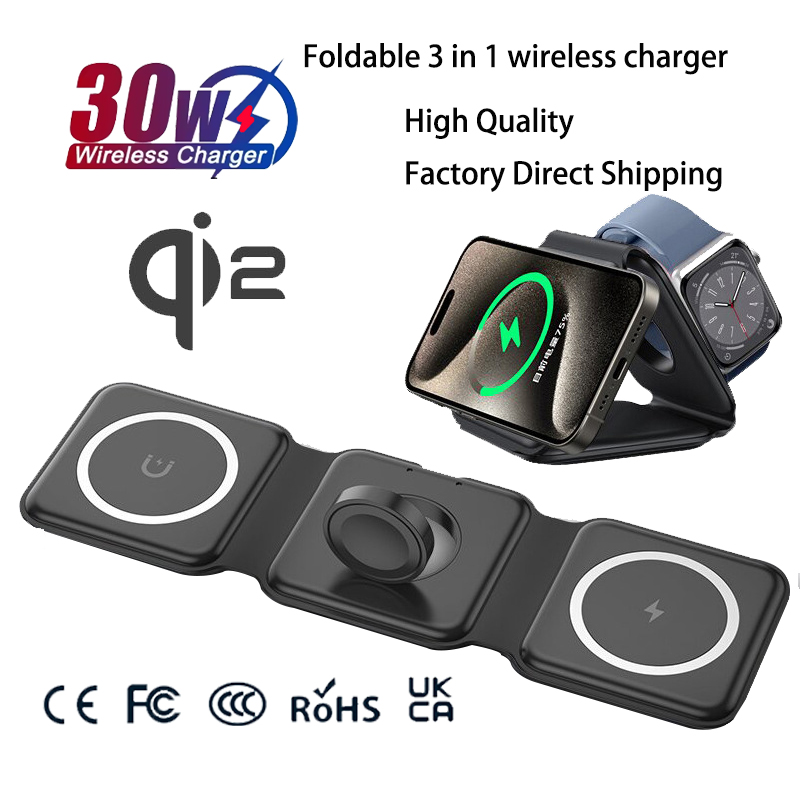 Smartwatch Oppo Watch - Universelle Qi2 Magnetische Faltbare Ladestation Reiseladegerät