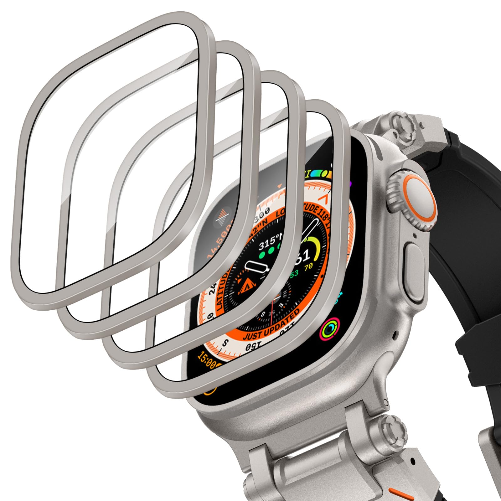 Smartwatch Watches For Men - Gehäuse aus Aluminiumlegierung + gehärtetes Glas