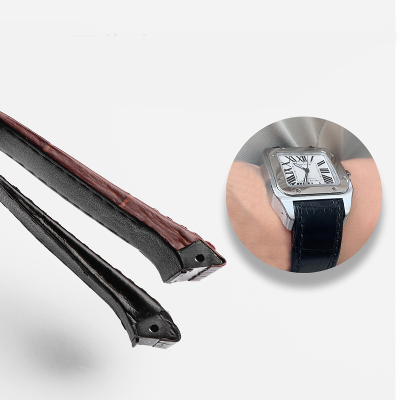 Hochwertiges Rindsleder-Uhrena – Cartier Watch Santos Bewertung und Preis