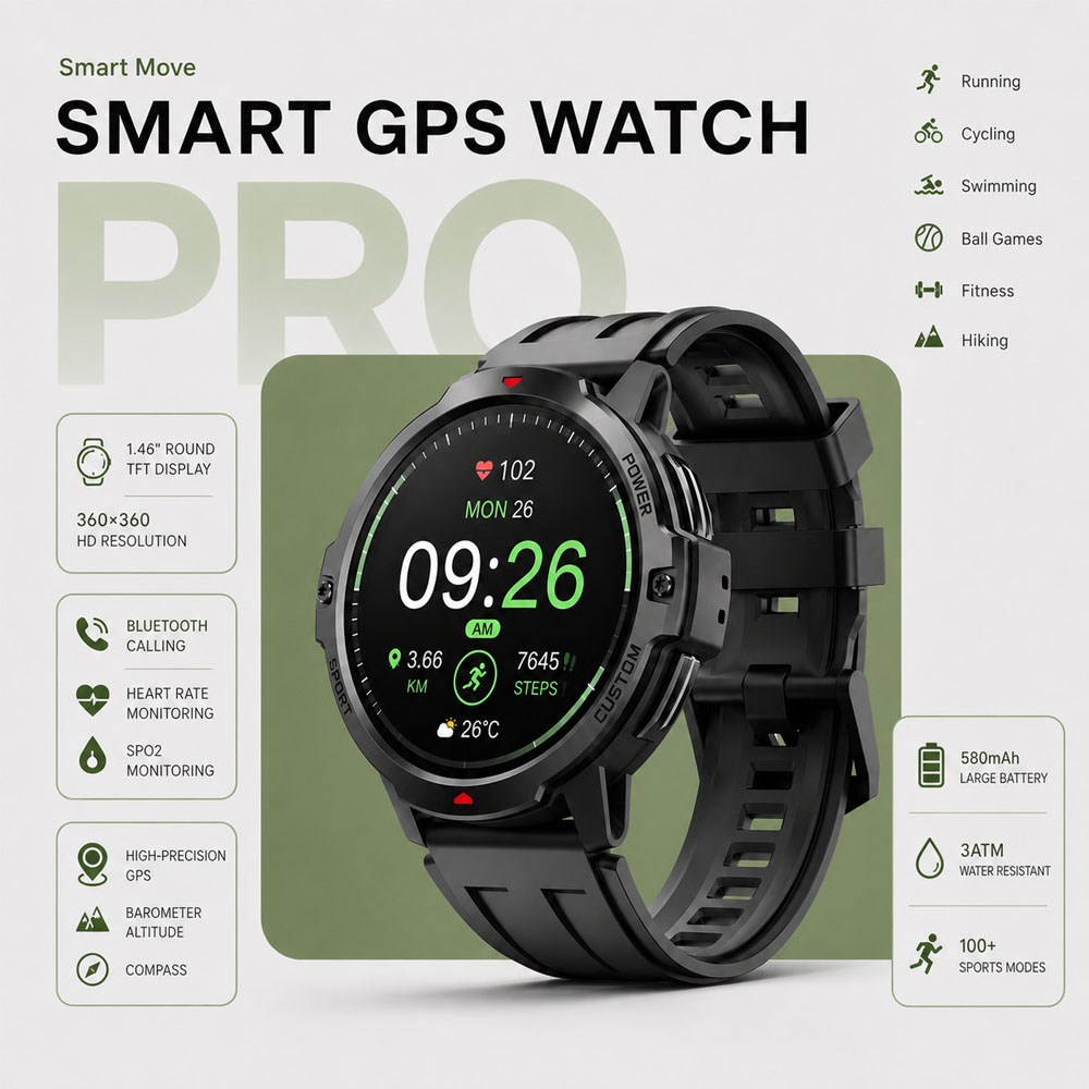 NEUE 1,46 Zoll Militär-GPS-Sma – Smartwatch Timex Watches For Men Bewertung und Preis
