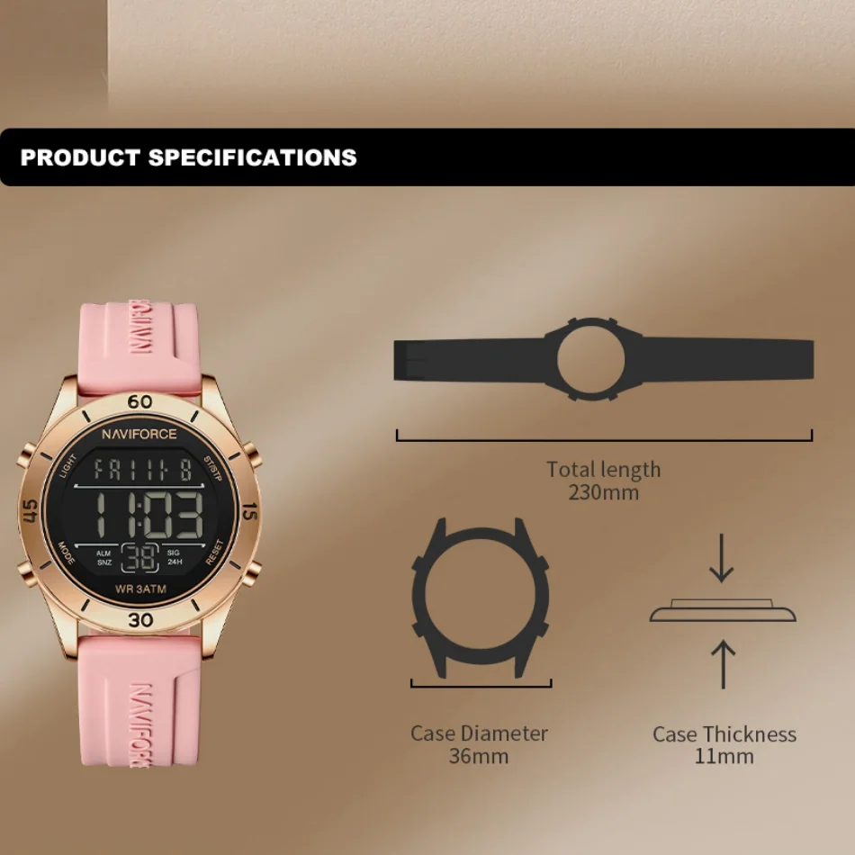NAVIFORCE Uhr Für Frauen Mode  – Silicone Sport Band Bewertung und Preis